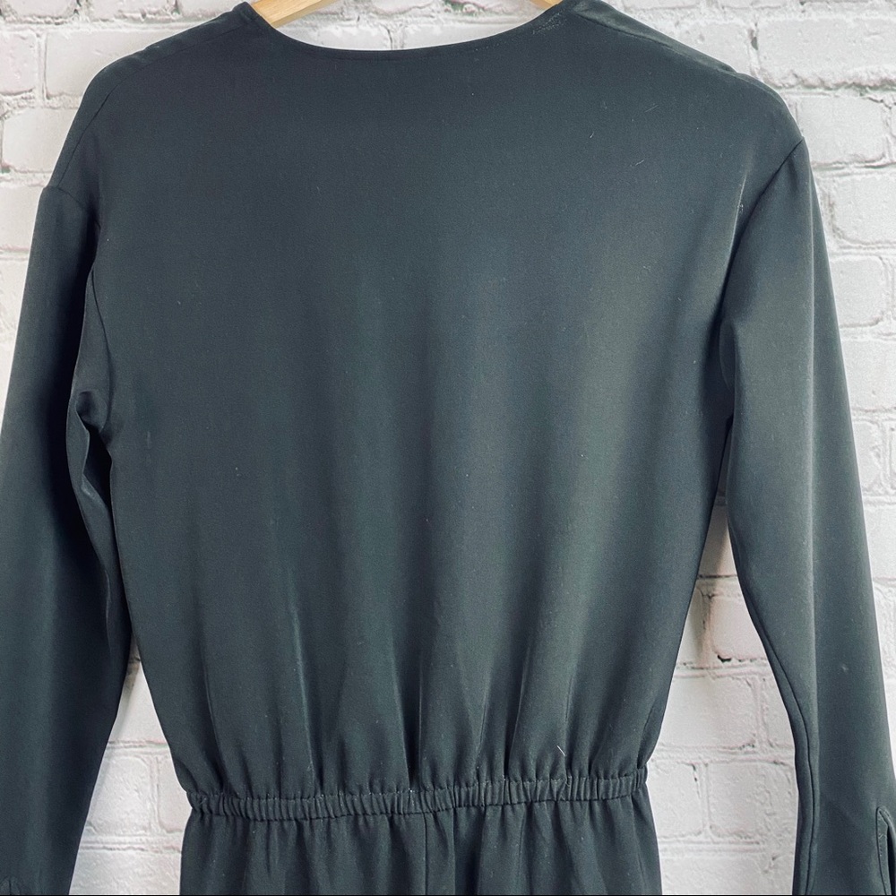 H&M Long Sleeve Black Pant V-Neck Jumpsuit 2 - Picture 8 of 10